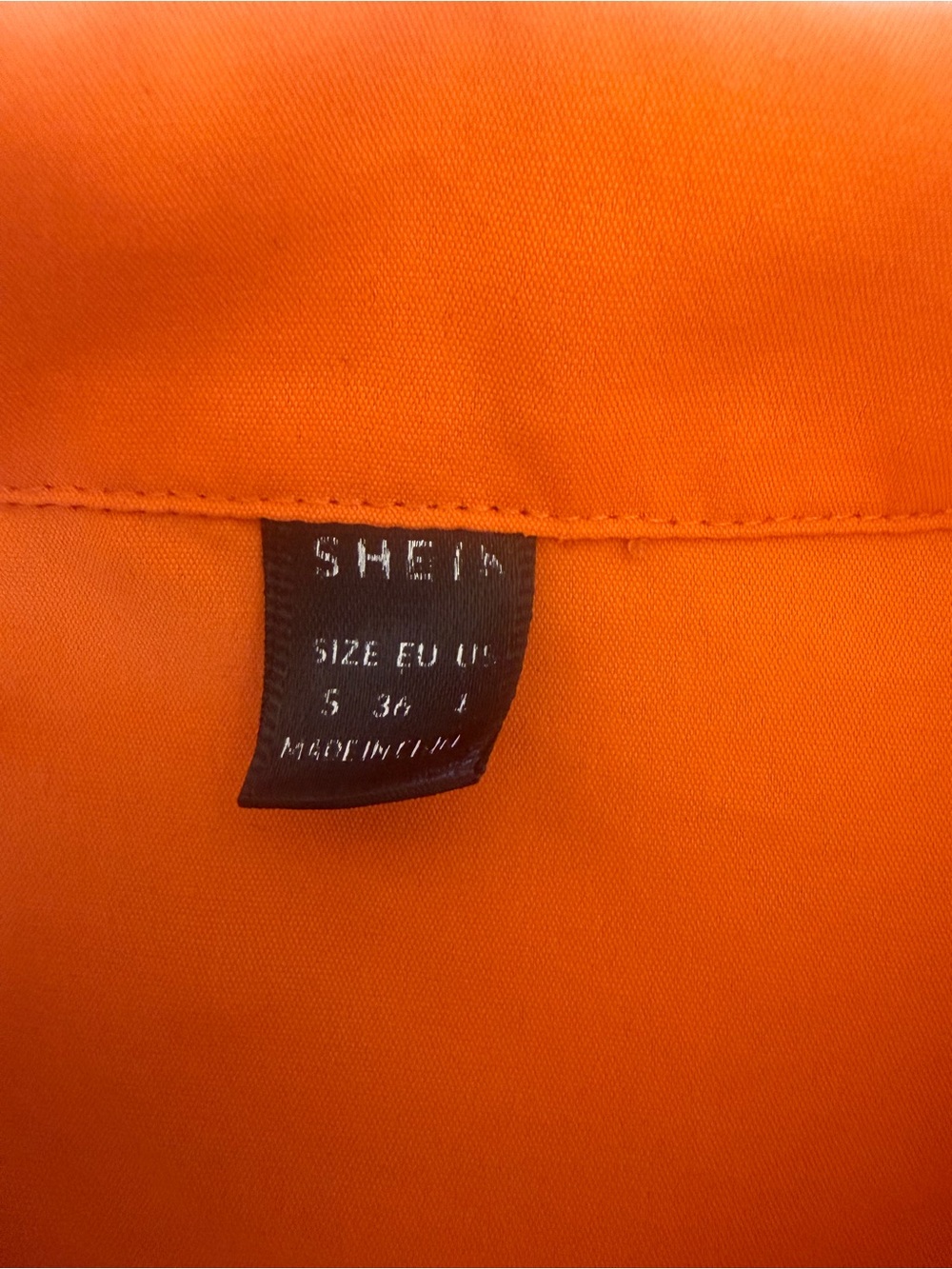 SHEIN Oversized Neon Orange Button Up Shirt Women’s Size S EU 36 High Low Hem - Picture 3 of 6